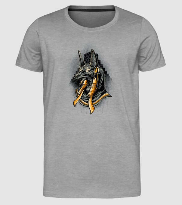 ANUBIS rt minta szürke pólón