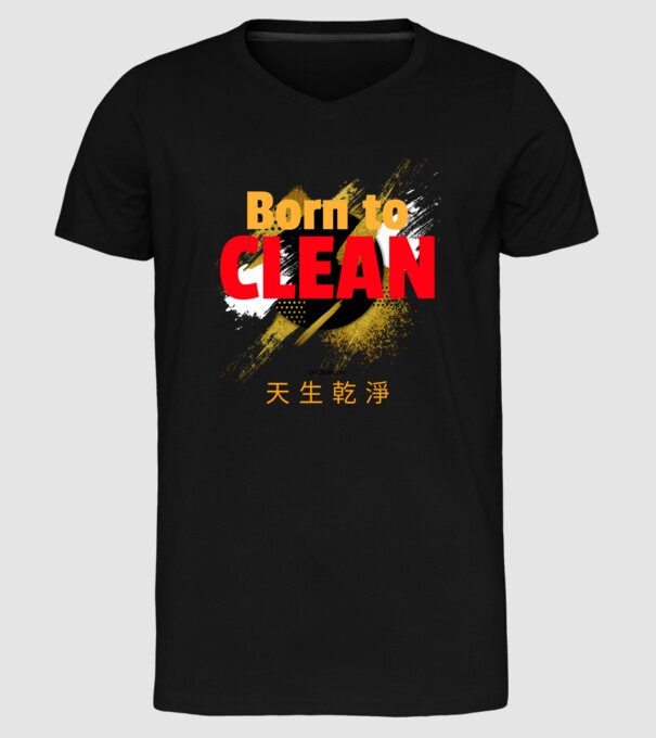 Born to clean 02 minta fekete pólón