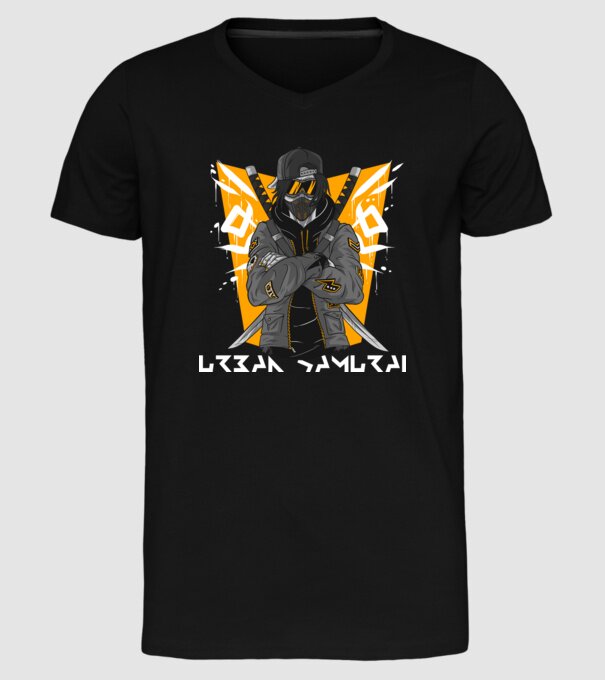 Urban samurai minta fekete pólón