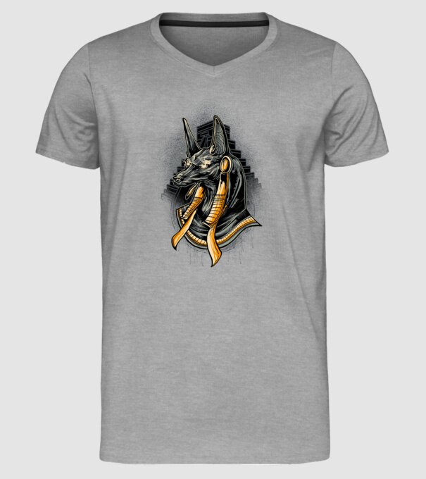 ANUBIS rt minta szürke pólón