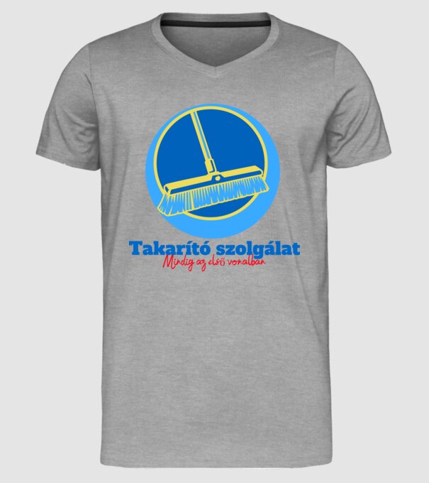 Takarító szolg. 04 minta szürke pólón