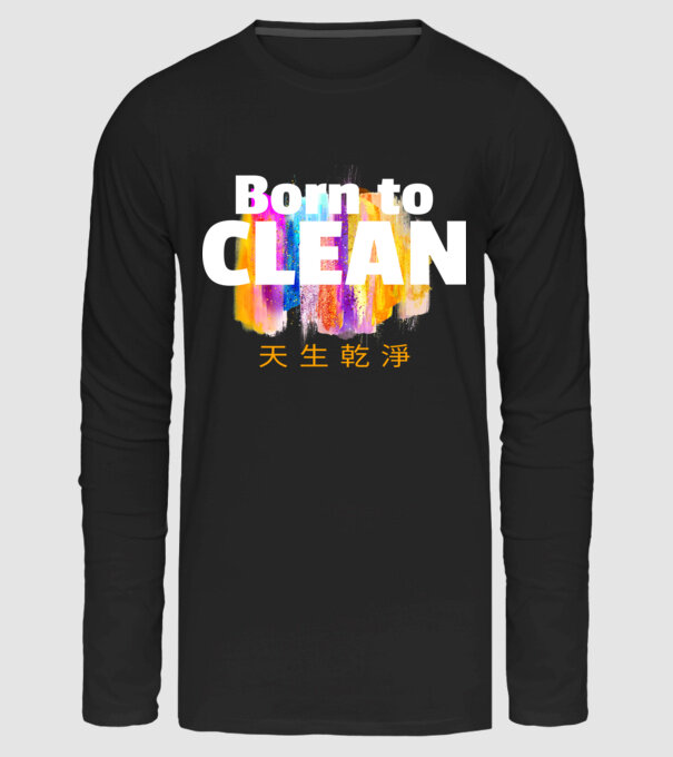 Born to clean 10 minta fekete pólón