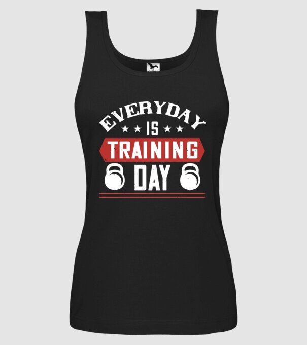 GYM 08 everyday is training day-01 minta fekete pólón