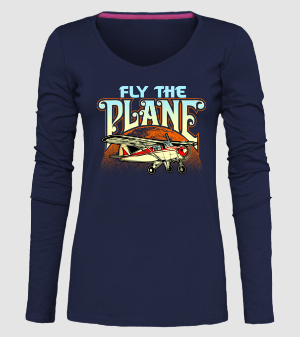 fly the plane minta sötétkék pólón