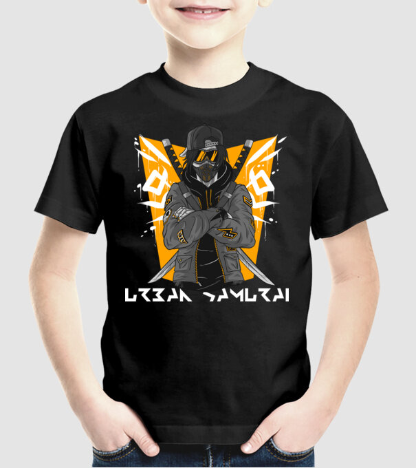 Urban samurai minta fekete pólón