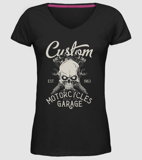 Kerozin Skull 03 minta fekete pólón