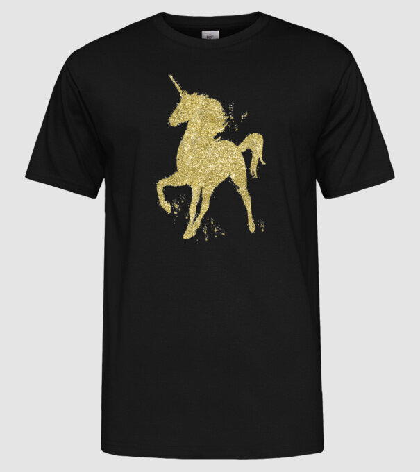 Unicorn 01 minta fekete pólón