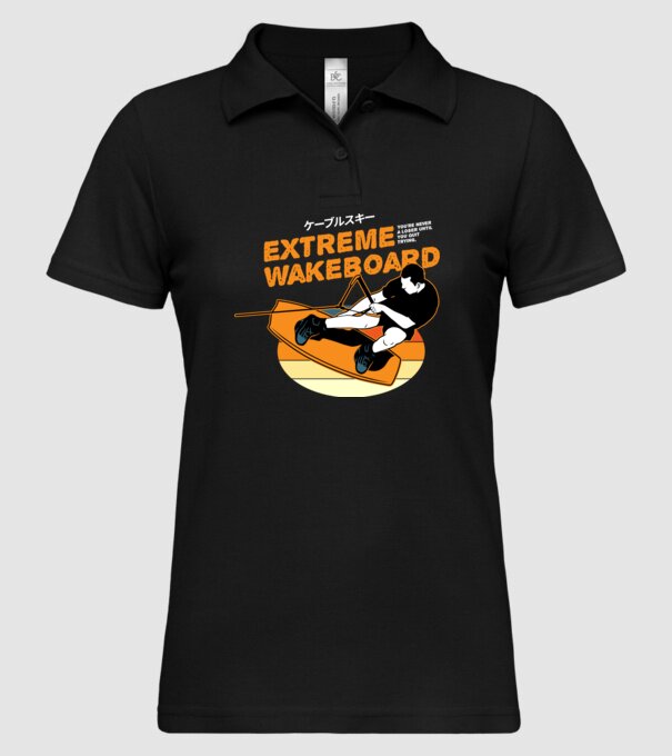 TR wakeboard minta fekete pólón