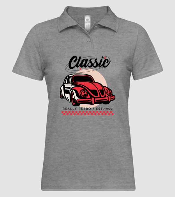 Classic retro 03 minta szürke pólón