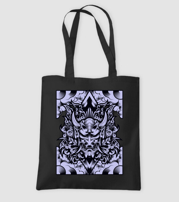 A oni-mask-angry minta fekete pólón