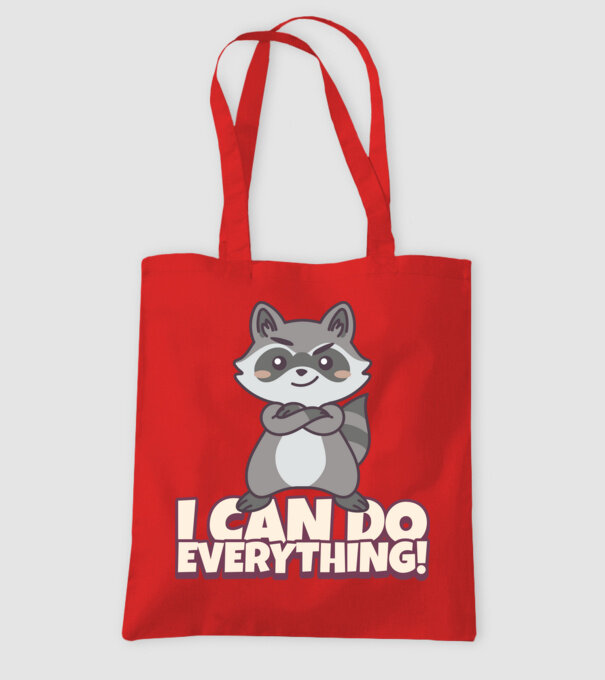 raccoon-illustration minta piros pólón