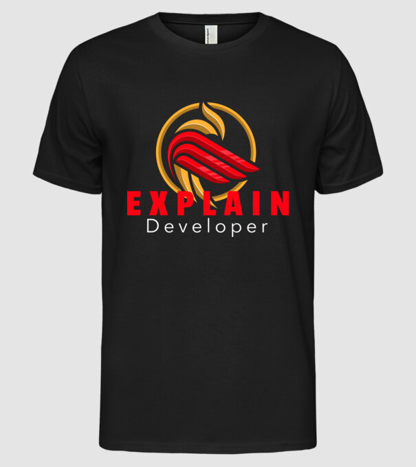 Explain logo N D02 minta fekete pólón