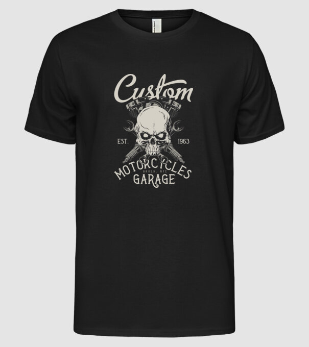 Kerozin Skull 03 minta fekete pólón