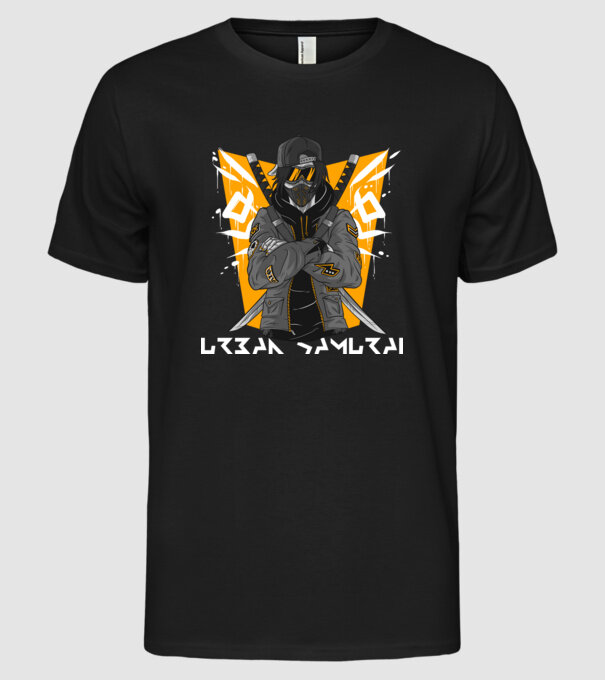 Urban samurai minta fekete pólón