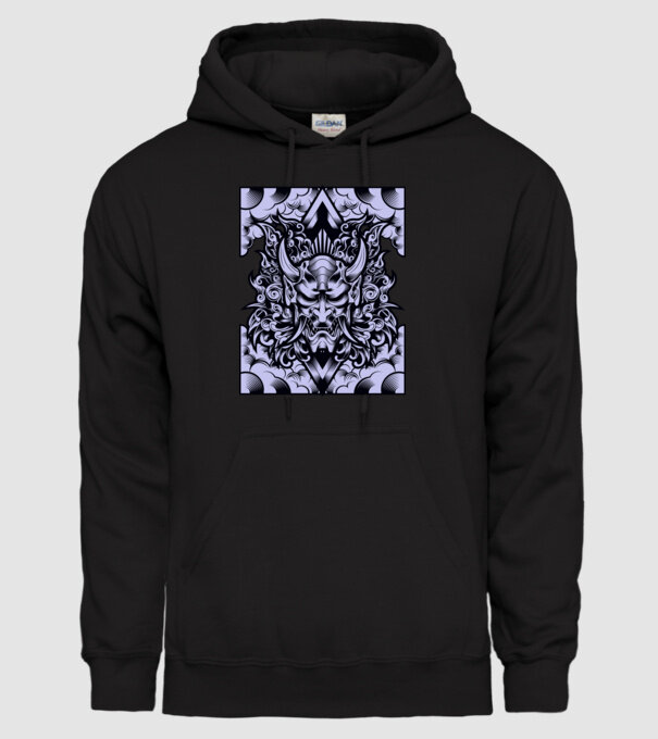 A oni-mask-angry minta fekete pólón