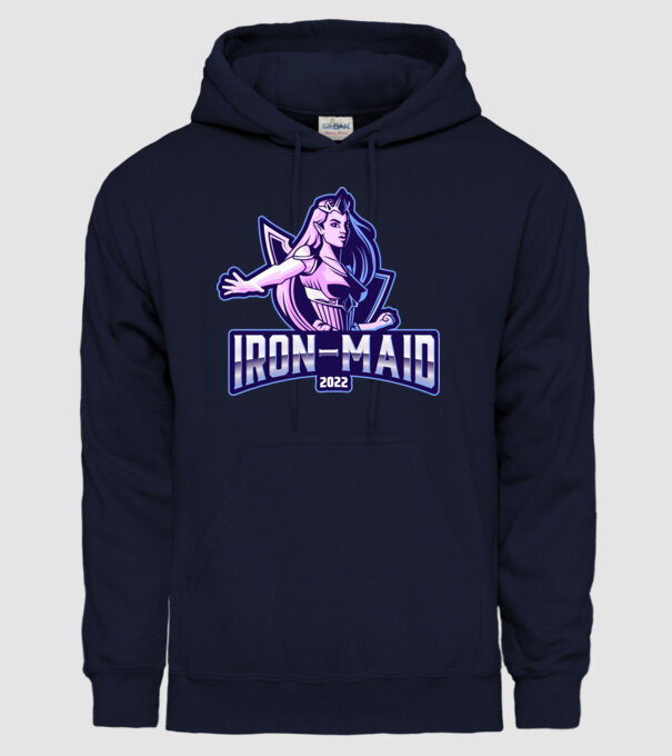 Iron Maid2 minta sötétkék pólón
