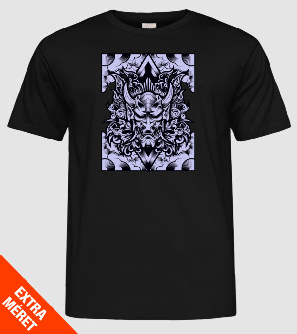 A oni-mask-angry minta fekete pólón