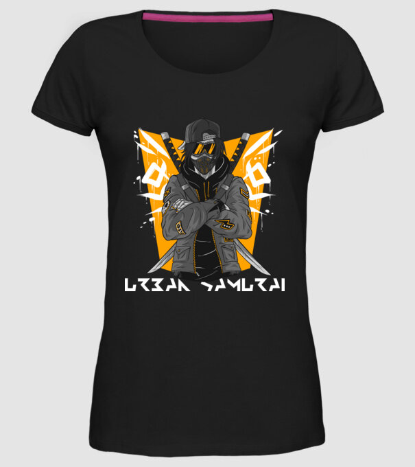 Urban samurai minta fekete pólón