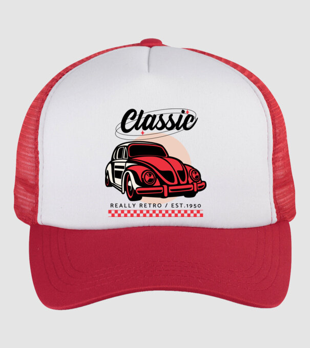 Classic retro 03 minta fehér/piros pólón
