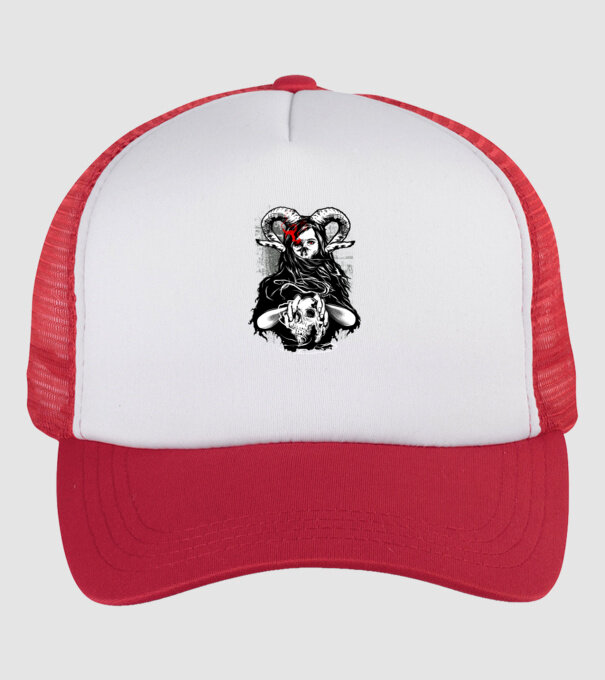 DEVIL minta fehér/piros pólón