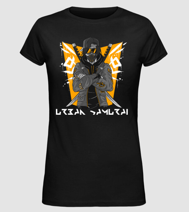 Urban samurai minta fekete pólón