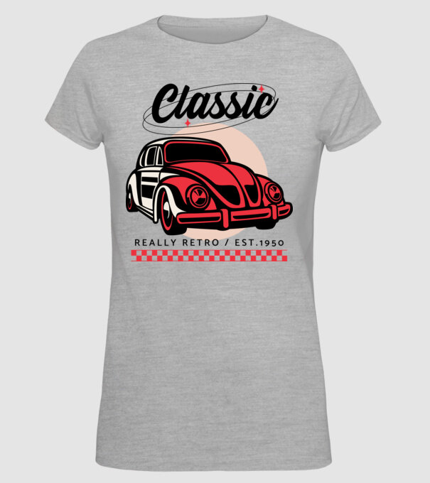 Classic retro 03 minta szürke pólón