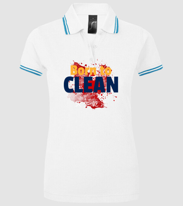 Born to clean 04 minta fehér pólón