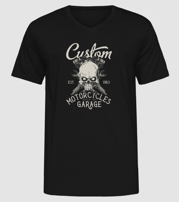 Kerozin Skull 03 minta fekete pólón