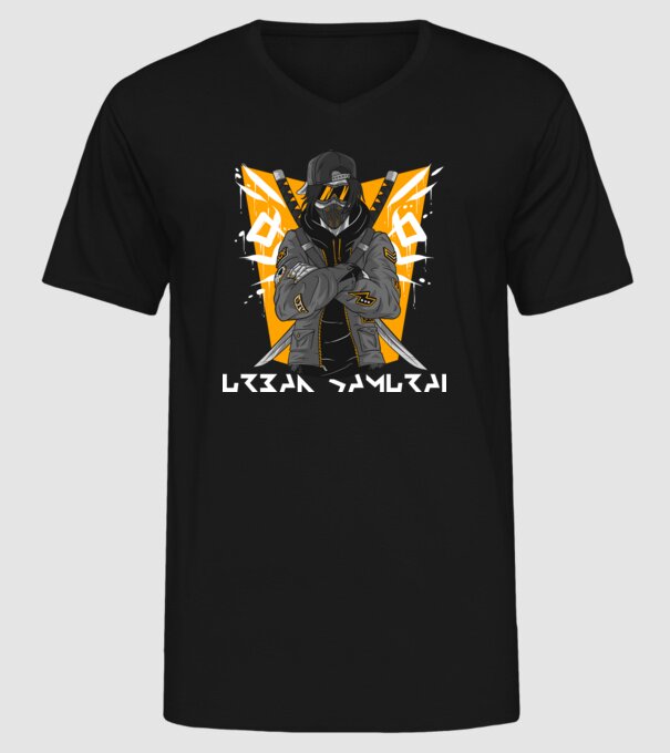Urban samurai minta fekete pólón