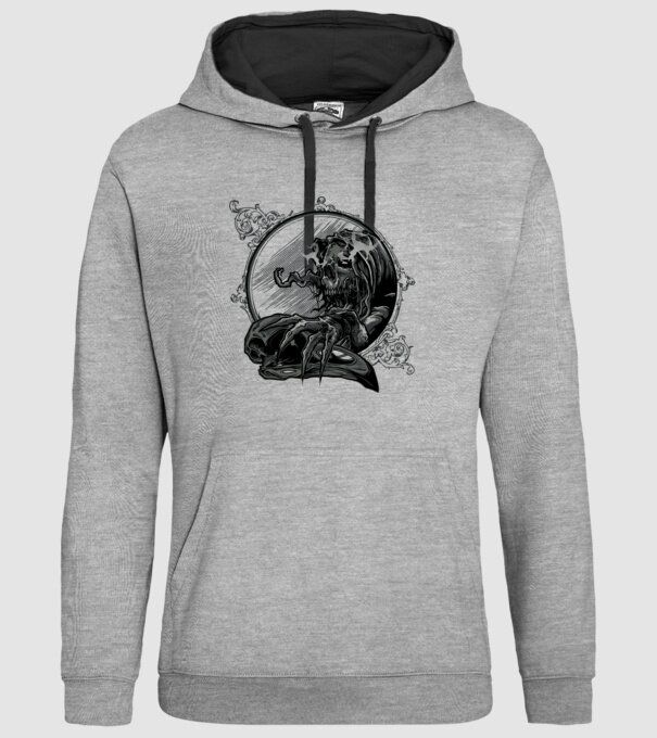 skull in globe minta szürke pólón