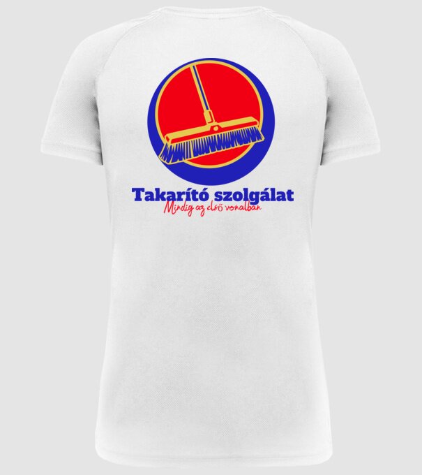 Takarító szolg. 01 minta fehér pólón