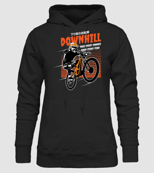 TR Downhill minta fekete pólón