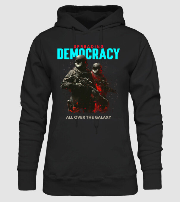 Democracy minta fekete pólón