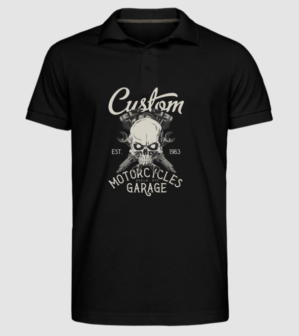 Kerozin Skull 03 minta fekete pólón