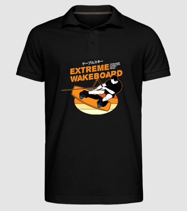 TR wakeboard minta fekete pólón