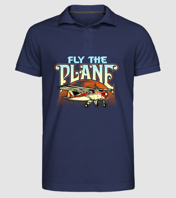 fly the plane minta sötétkék pólón