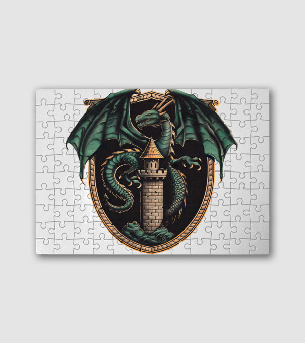 dragon-in-a-castle 10 minta fehér pólón