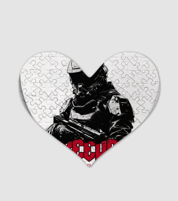Soldier-graphic-inspired-by-a-shooters minta fehér pólón
