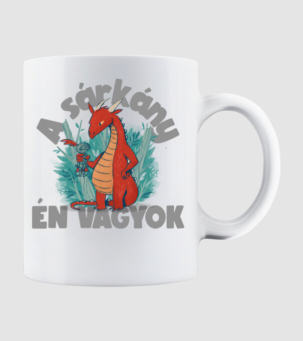 A sárkány én vagok 01 minta fehér pólón