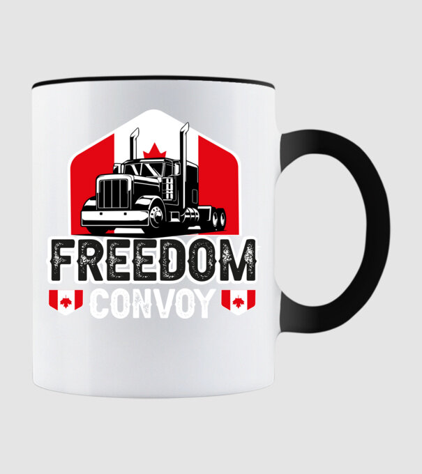 canada freedom truckers minta fekete pólón