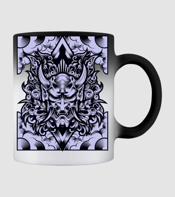 A oni-mask-angry minta fekete pólón
