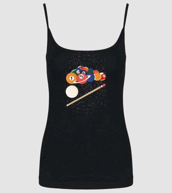 Billiard Space minta fekete pólón