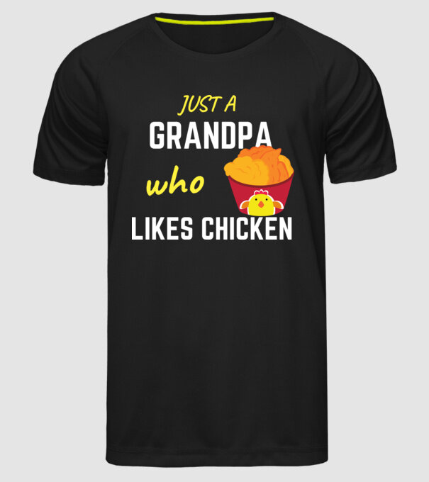 just a grandpa who likes chicken minta fekete pólón