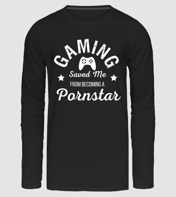 GAMING saved me from becoming a pornstar minta fekete pólón