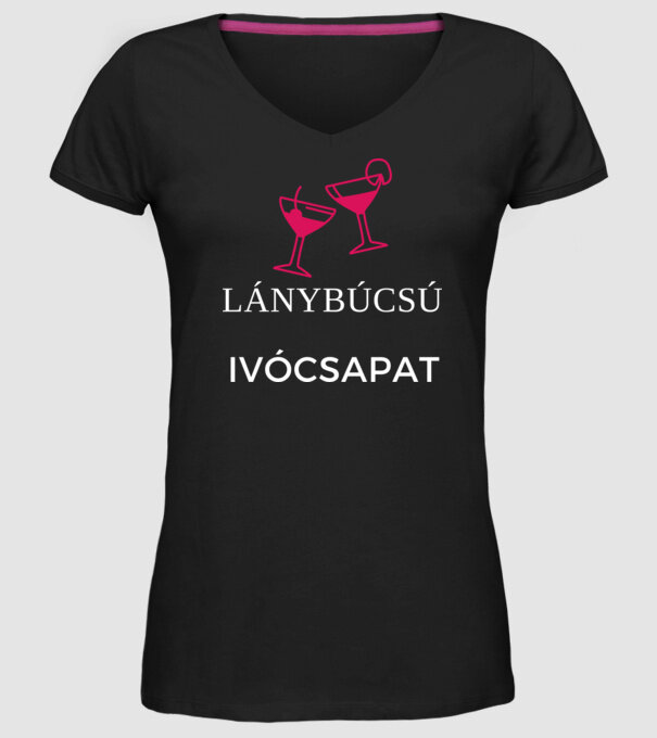 vigyázat lánybúcsú ivócsapat minta fekete pólón