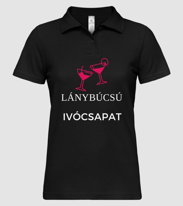 vigyázat lánybúcsú ivócsapat minta fekete pólón