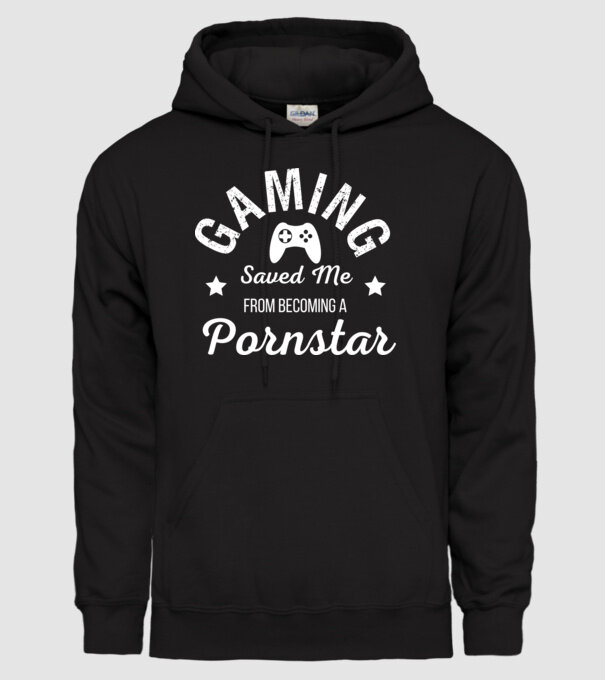 GAMING saved me from becoming a pornstar minta fekete pólón