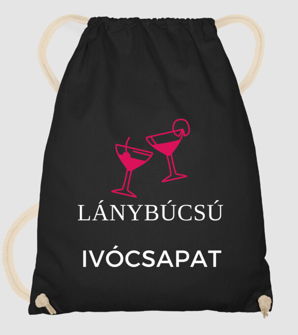 vigyázat lánybúcsú ivócsapat minta fekete pólón