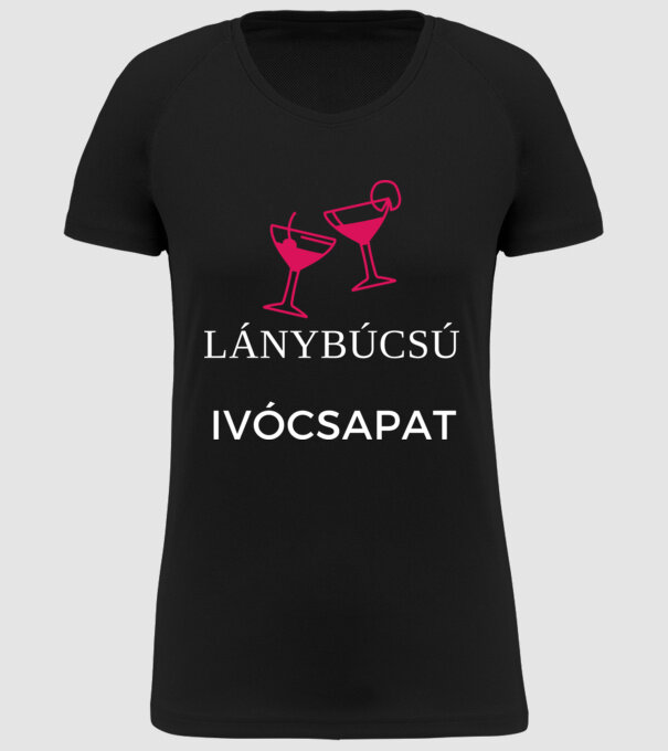 vigyázat lánybúcsú ivócsapat minta fekete pólón