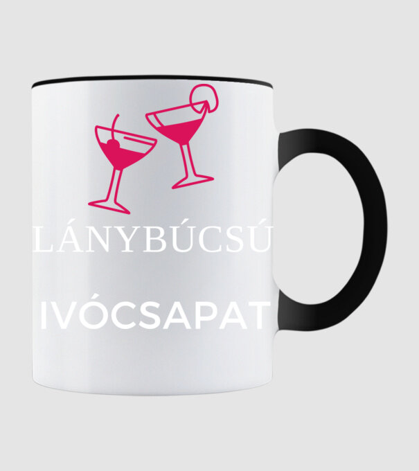 vigyázat lánybúcsú ivócsapat minta fekete pólón
